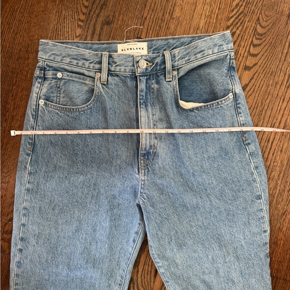 SLVRLAKE High-Rise Cropped Straight-Leg Jeans in Classic Blue - Picture 15 of 15